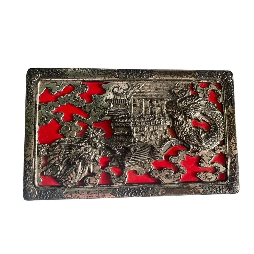 Vintage Zu Dragon Metal Jewelry Music Box Japan